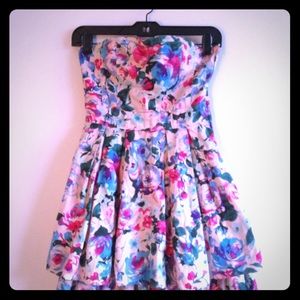 Strapless floral dress