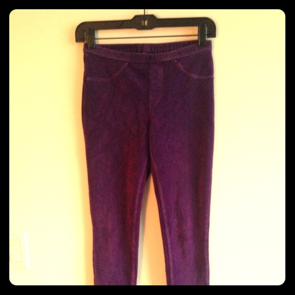 Purple Corduroy skinnies.