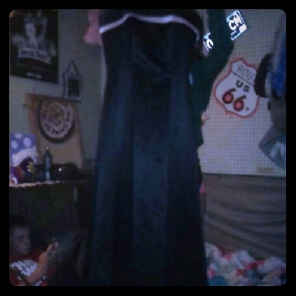 Plain black & light pink long dress - Picture 1 of 2