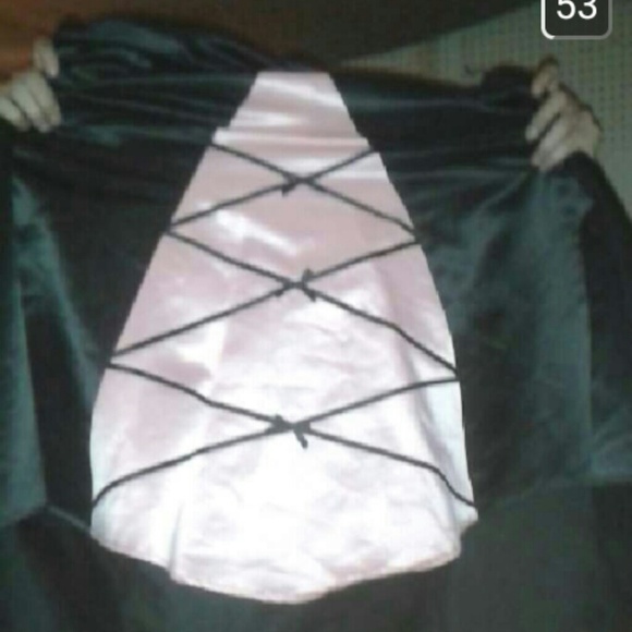 Plain black & light pink long dress - Picture 2 of 2