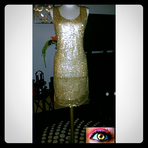 Gold Sequin Bodycon Dress