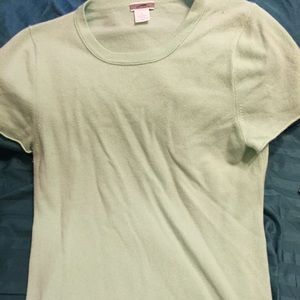 Jcrew mint colored cashmere sweater tee
