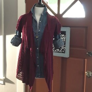 Karen Kane dark red short sleeve sweater bundle