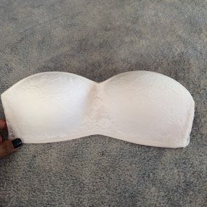 VS pink white lace padded bandeau
