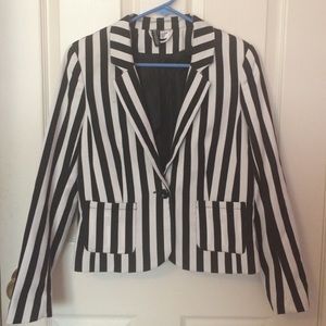 Black and white striped blazer