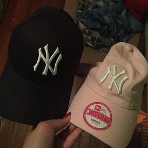 Two Yankees hats