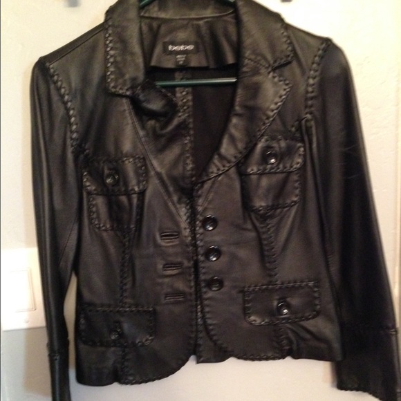 Bebe genuine leather jacket