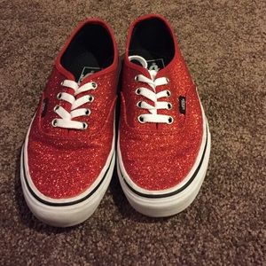 Red sparkly vans