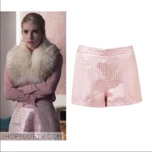 Topshop High Waisted Shorts pink Houndstooth