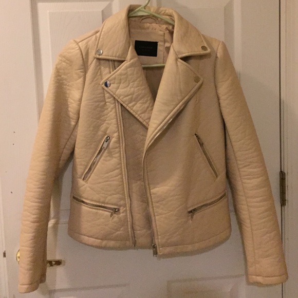 Zara Cream Moto Jacket