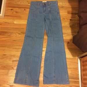 Free People wide leg denim pants