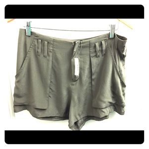 Madewell Hunter Green Silk Shorts