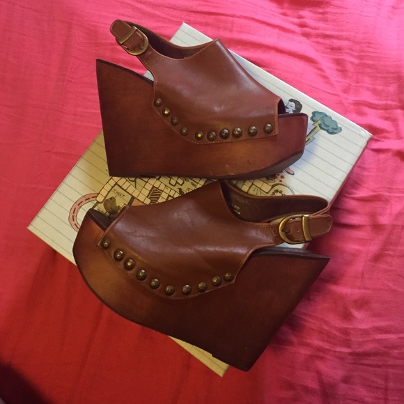 Jeffrey Campbell Dark Tan Wedges