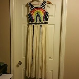 Lanyizikou Rainbow Dress White NEW Size 6-8