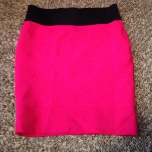 Pink pencil skirt