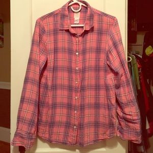 J. Crew pink flannel button down
