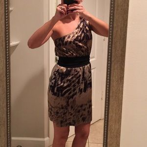 Marciano one shoulder silk dress