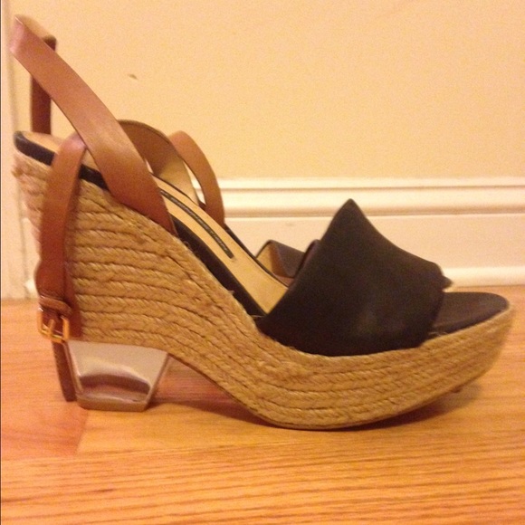 French connection Clear heel Wedges barely worn