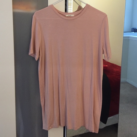 Pale pink t-shirt dress