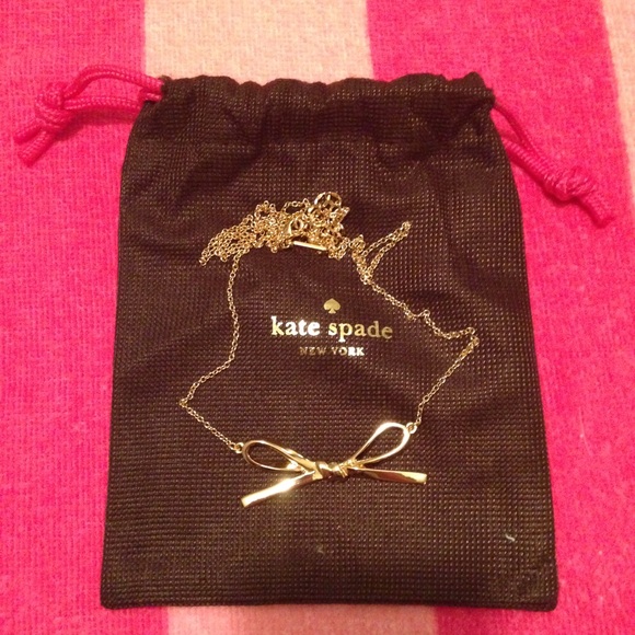 Kate spade New York long gold bow necklace