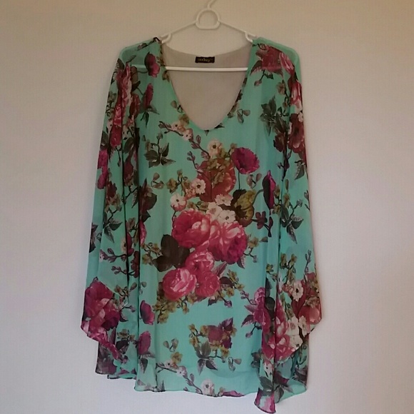 Audrey Green Floral Dress - Picture 1 of 4