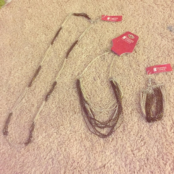 Two matching necklaces and a matching bracelet!