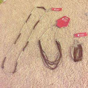 Two matching necklaces and a matching bracelet!