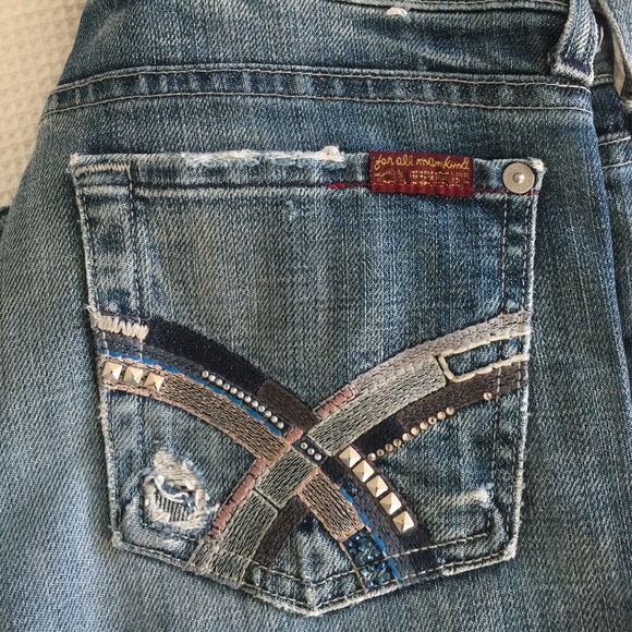 Rare 7 For All Mankind Bootcut Crystal Colorblock - Picture 2 of 4