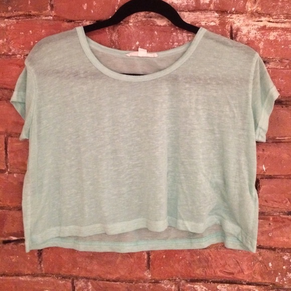 Forever 21 Mint Heathered Crop Top
