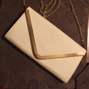 Gold and cream clutch