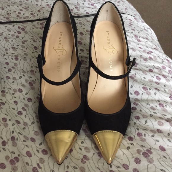 Ivanka Trump Gold Toe Mary Janes
