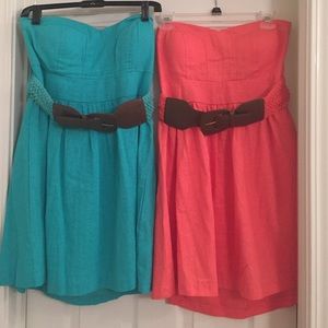 3 strapless SUPER CUTE mini dresses!