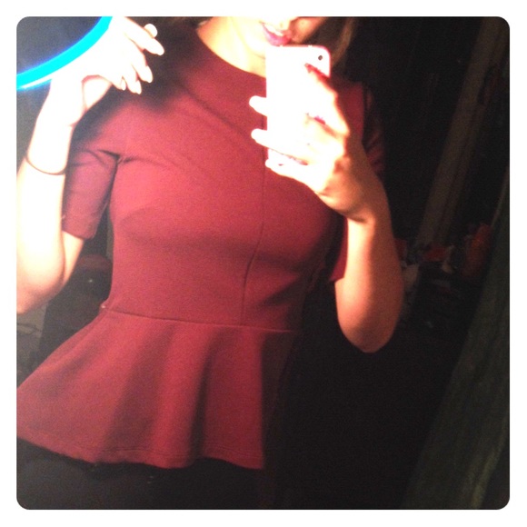 Maroon peplum shirt from H&M
