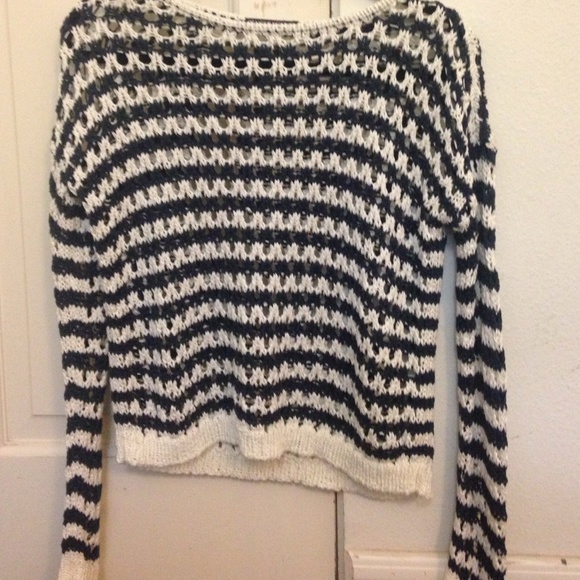 Navy and cream brandy Melville knit sweater