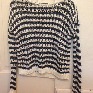 Navy and cream brandy Melville knit sweater