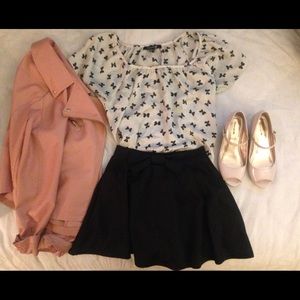 Forever 21 polka dot bow shirt