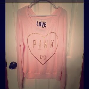 Victoria's Secret PINK Oversized Sweater Pink Gold