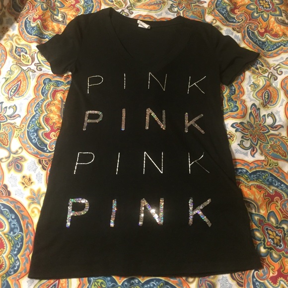 PINK Victoria's Secret Tops - Pink bling v neck