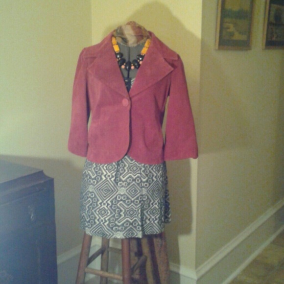 Leather cropped 60's style jacket