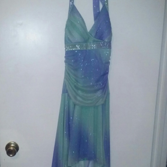 Blue/Purple/Teal Prom Dress - Size M