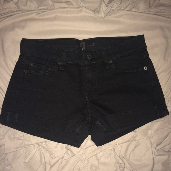 7 for all Mankind Black Jean Shorts