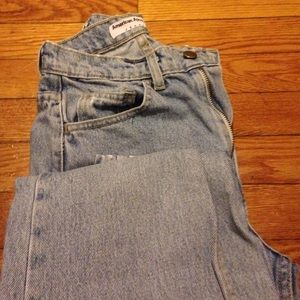 American Apparel high-waisted denim jeans .