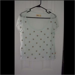 Mint colored beaded top