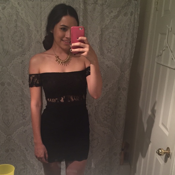 TOBI Black off the shoulder dress