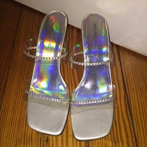 Hillard & Hanson formal open toe heel w/rhinestone