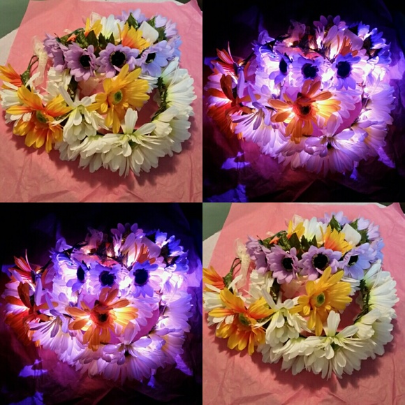Light Up Flower Headband Crown - Picture 3 of 4