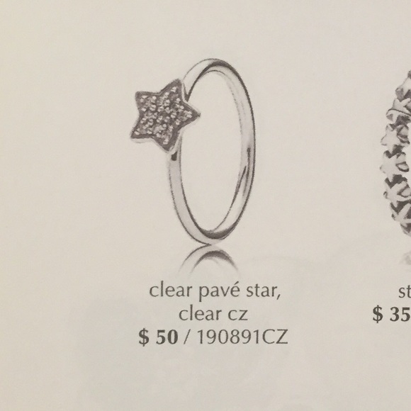 Pandora clear pave star with clear cz - Picture 4 of 4