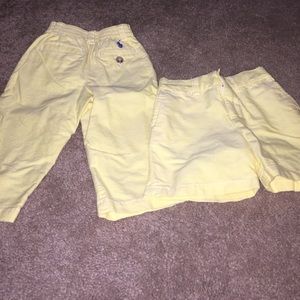 Polo Ralph Lauren yellow chinos and yellow Shorts