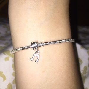 Silver Pandora Music Note Charm