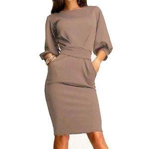 Cute puff sleeve dress with option sash belt
